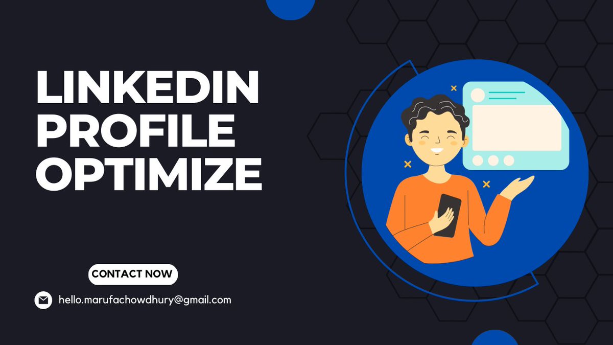 Do you have a LinkedIn Profile? And you want to professionally customize your LinkedIn Profile? I can help you!

Click here:fiverr.com/share/Q4DVg6

#linkedinmarketing #socialmedia #digitalamarketing #socialemediamarketing #linkedin_profile #profile_optimize
