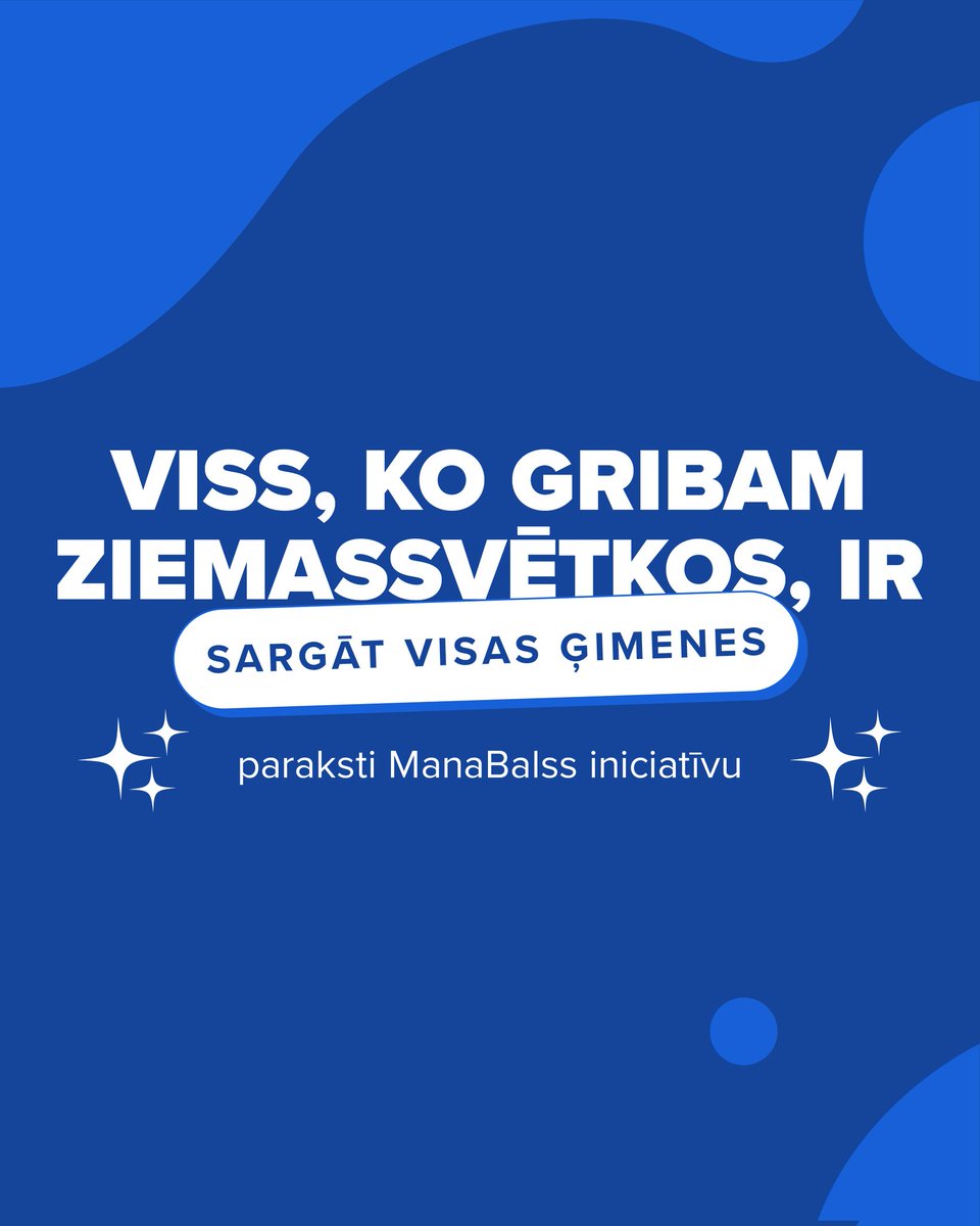 Mums nevajag daudz šajos Ziemassvētkos.. tikai paraksti iniciatīvu "Sargāsim visas ģimenes". 🎄 
manabalss.lv/sargasim-visas…