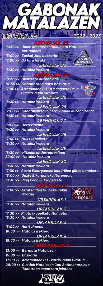 🇪‌🇬‌🇺‌🇧‌🇪‌🇷‌🇷‌🇮‌🇦‌🇰‌
🇲‌🇦‌🇹‌🇦‌🇱‌🇦‌🇿‌🇪‌🇳‌
🔥🔥🔥🔥🔥🔥🔥🔥🔥🔥

𝙋𝙤𝙧 𝙪𝙣𝙖𝙨 𝙣𝙖𝙫𝙞𝙙𝙖𝙙𝙚𝙨 𝙧𝙤𝙟𝙖𝙨 𝙮 𝙧𝙚𝙫𝙤𝙡𝙪𝙘𝙞𝙤𝙣𝙖𝙧𝙞𝙖𝙨

ANIMATU ETA PARTE HARTU!

❤️ 𝒐𝒎𝒏𝒊𝒂 𝒔𝒖𝒏𝒕 𝒄𝒐𝒎𝒎𝒖𝒏𝒊𝒂❤️
