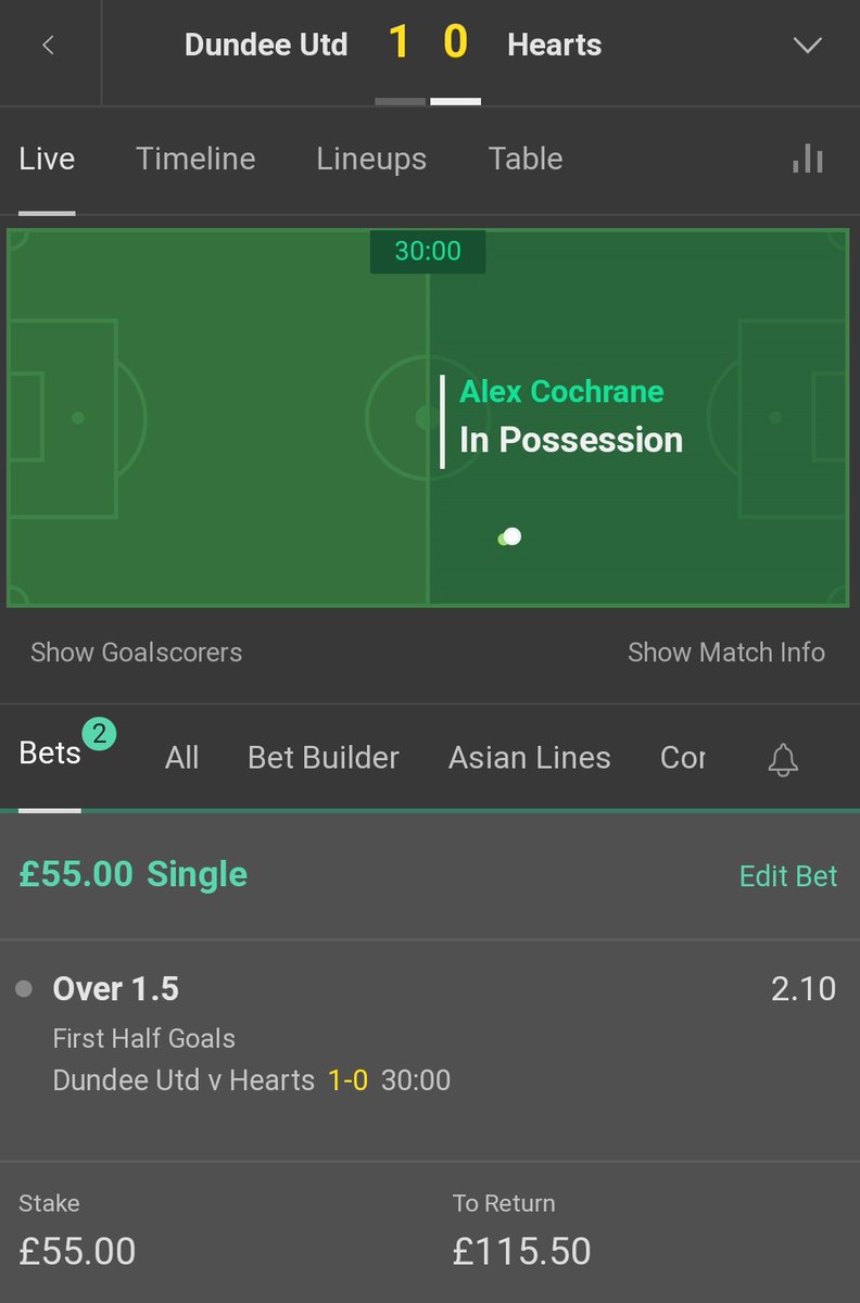 BetterBetsTips's tweet image. INPLAY ⚽

2 Units here! 👍💰