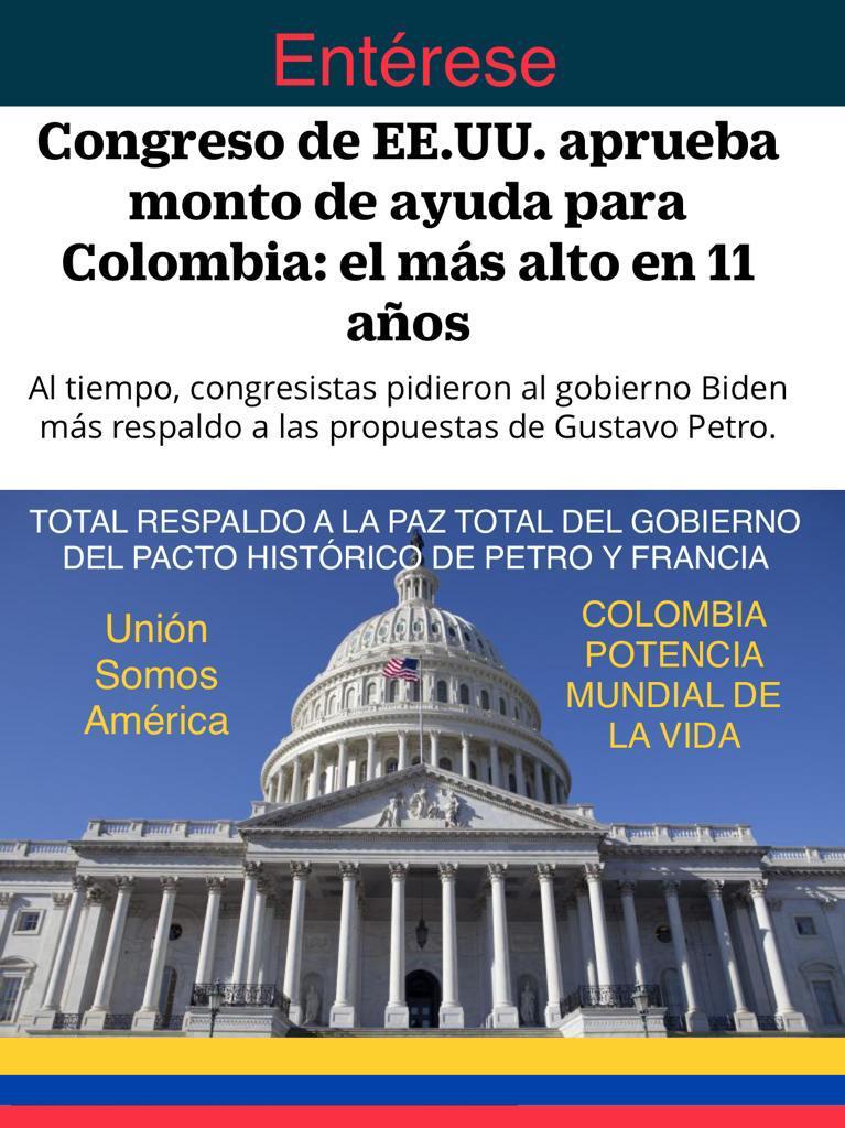 470 millones de dólares aprobó el Congreso de los Estados Unidos como apoyo a Colombia. Gestion realizada por el embajador Luis Gilberto Murillo y el ministro consejero de la embajada Oscar Gamboa