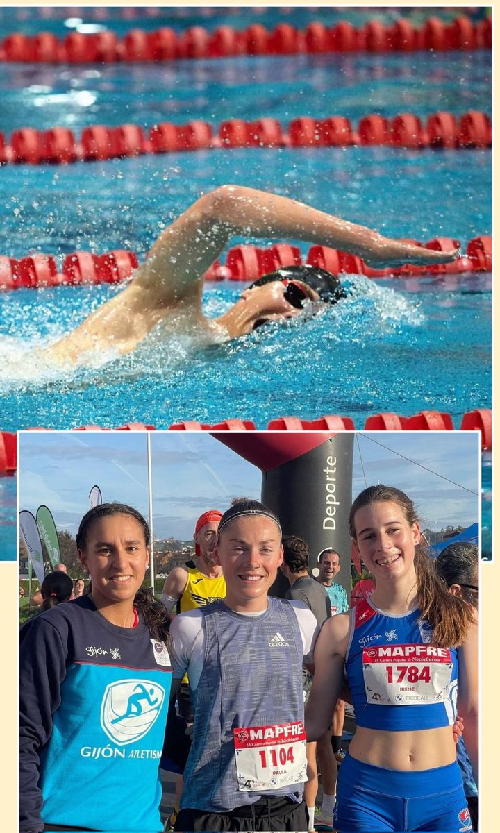 Semana de #Navidad por #Asturias  #Gijón 

<a href="/Adrimartbay/">Adrian Martinez Bayan</a> en Piscina  #SantaOlaya🙌
1500 mts en 16,25
800 mts en 8'36
400 mts en 4'09
200 mts en 1'59"

<a href="/paula_swimmer/">Paula Herrero</a> gana
La carrera de #Nochebuena #gijon estableciendo nuevo récord de la prueba 👏
5km en 15'24"🥇🔥

#FelizNavidad