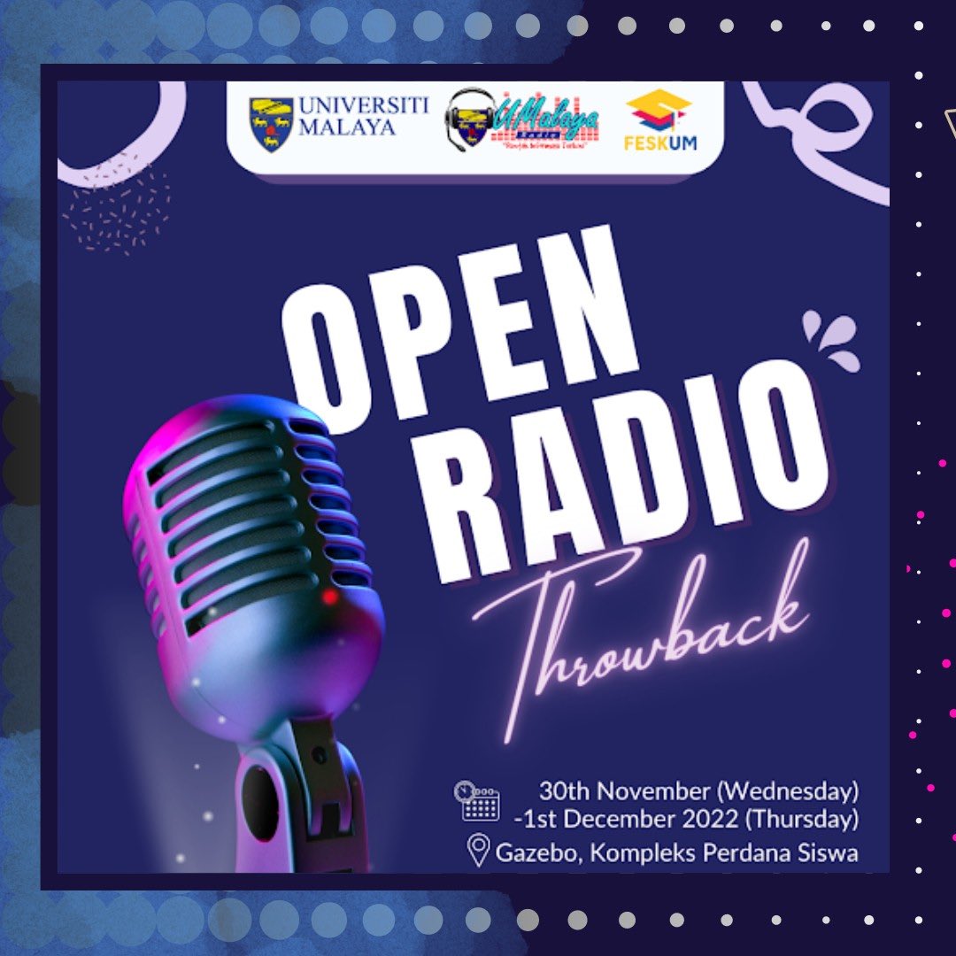 feskum's tweet photo. 【𝐓𝐇𝐀𝐍𝐊 𝐘𝐎𝐔!】

From 26th November to 2nd December 2022, UMalaya Radio was honoured to be working with FESKUM as a media partner 🤩🥳

Despite everyone's hectic schedule, we all worked hard in covering most of the events and activities held during the one week https://t.co/WEvYj0wiCS