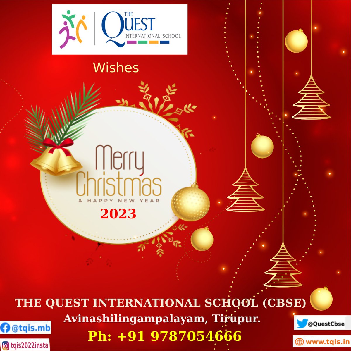 QuestCbse's tweet photo. MERRY CHRISTMAS &amp; HAPPY NEW YEAR 2023.
#thequestinternationalschool #Christmas2023 #christmascelebration #merrychristmas2022 #happynewyear2023 #CBSE #AdmissionsOpen #prekg #LKG #ukg #Bestschoolsintirupur  #Activitybasedlearning #admissionsopen2022_23 #tirupur #call9787054666 https://t.co/EIHrNc5hXA