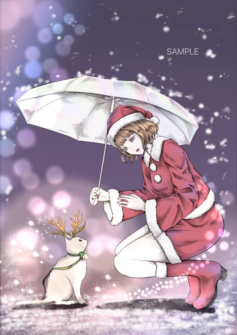 - ̗̀ 𝑀𝑒𝑟𝑟𝑦 𝐶ℎ𝑟𝑖𝑠𝑡𝑚𝑎𝑠 eve𓈒𓂂  ̖́-素敵なクリスマスをお過ごしください(今年はXmasイラストが制作できていないので、昨年の作品です) 