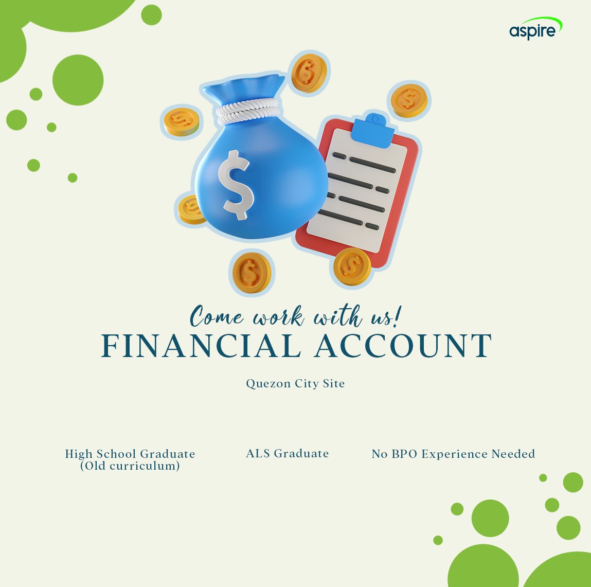aspireglobal_ph's tweet image. Are you a fresh graduate and don't know where to start a career? One step ahead to living your dream begins from here. We are hiring a Customer Service Representative in QC for our Financial account

#aspirehiring #financialaccount #quezoncity #applytodayquezoncity