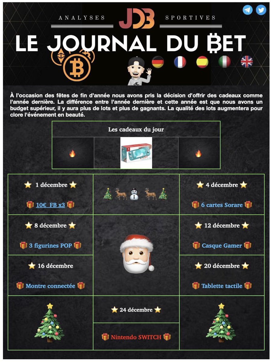 🎁 𝗟𝗲𝘀 𝗰𝗮𝗱𝗲𝗮𝘂𝘅 𝗱𝗲 𝗱𝗲́𝗰𝗲𝗺𝗯𝗿𝗲 🎁

Vous l’attendiez, le voici, l’ultime cadeau pour clore en beauté 😍

𝐔𝐍𝐄 𝐍𝐈𝐍𝐓𝐄𝐍𝐃𝐎 𝐒𝐖𝐈𝐓𝐂𝐇 𝐋𝐈𝐓𝐄

RT / Follow @LaGrotteAuxKdo 

👬 Mentionne un ami 

🗳️ TAS 02/01🍀