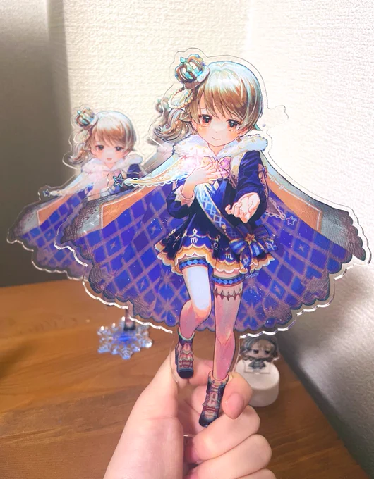 アクスタの試し刷り届いた!おっきい…!!ほぼフィギュア!森久保オンリーで頒布予定です#おと森オンリー #森久保乃々 