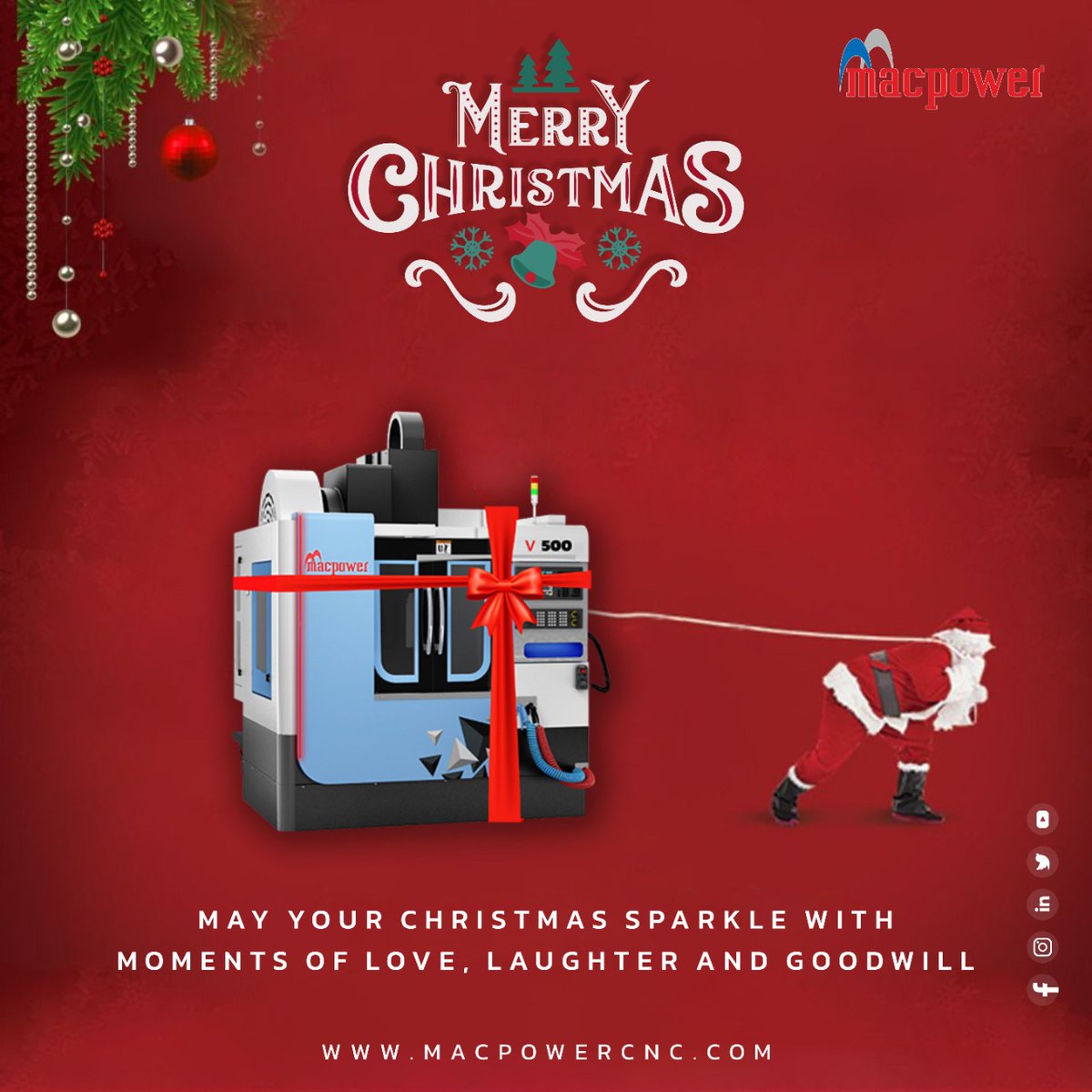 MAY YOUR CHRISTMAS SPARKLE WITH
MOMENTS OF LOVE, LAUGHTER AND GOODWILL
MERRY CHRISTMAS 
 #macpowercnc #macpowercncltd #macpowercncmachine #indian #vmcmachine #gujarat #MACHINETOOLS #indiamart #machine #VMC #cnc #macpower #merrychristmas#merrychristmas2023