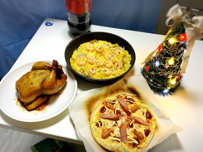 嫁が頑張ってくれたクリスマス飯💪🎄 