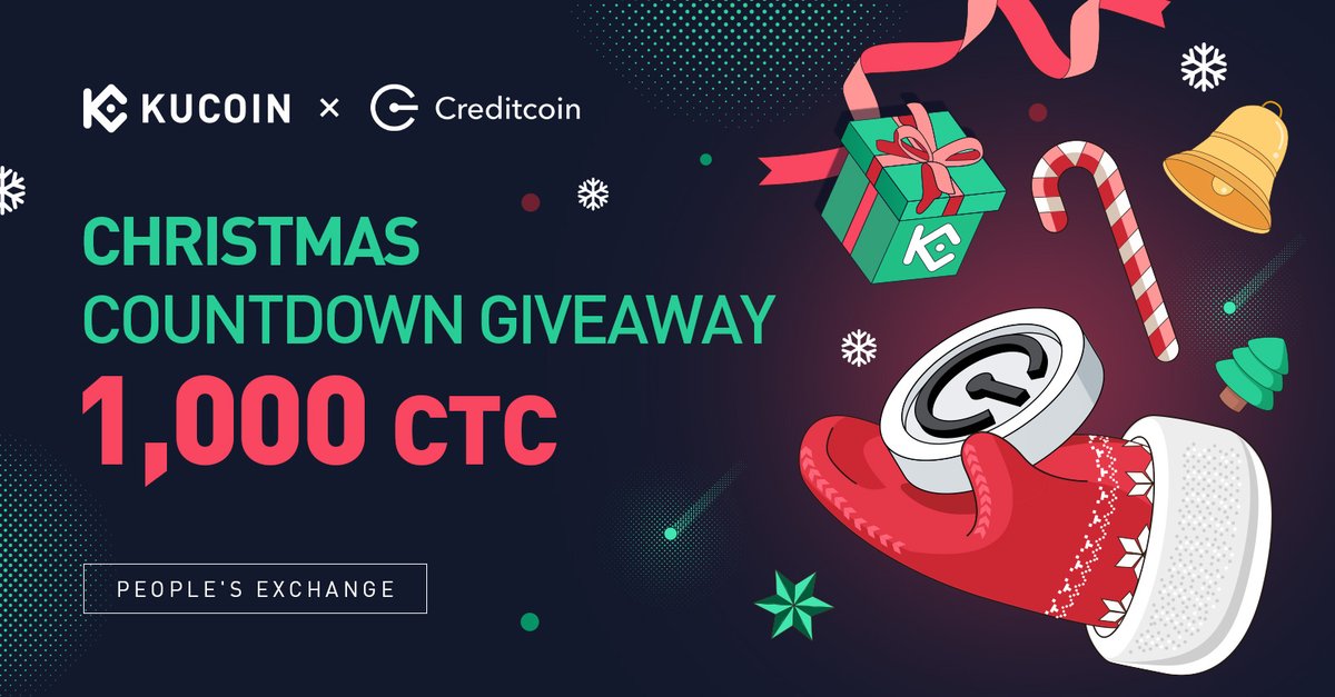 🎄It's Christmas Day!

Last chance to join the #KuCoin 3-day Christmas countdown giveaway!

Share a 1,000 $CTC prize pool by completing the tasks below:

✅Follow <a href="/kucoincom/">KuCoin</a> &amp; @creditcoin 
✅RT &amp; tag 3 friends