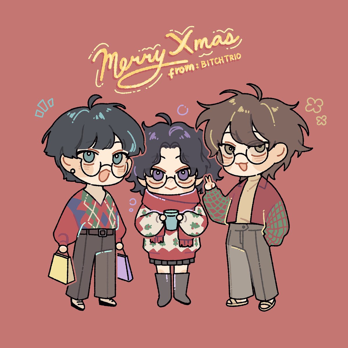 「merry hohoho everyone! from yours truly 」|moon & g 🌸のイラスト