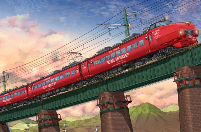 赤い列車っていいですよね#クリスマスなので赤い乗り物の画像を貼ってみよう 