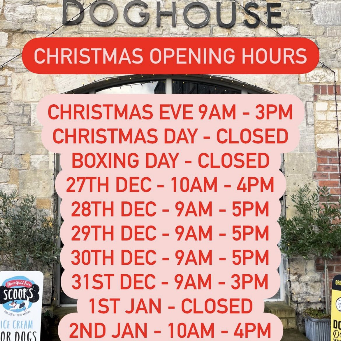 Opening hours over the Christmas period 🧑‍🎄💛