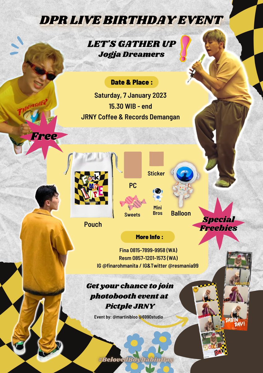 resmania99's tweet photo. (Help rt)
📣 Jogja Dreamers &amp; skitarnya~ Let's gather up!!!

Akan ada freebies terbatas dariku &amp; kak @finacranatedart yg bsk ikut tgl 7 ya ^^ Selain meet up nanti jg bisa ikut photobooth event dr @martinibloo &amp; @6990studio di pictple jrny ♡

SEE YOU THERE!!!
#BelovedBoyDabinDay https://t.co/Xeg54NkzSL