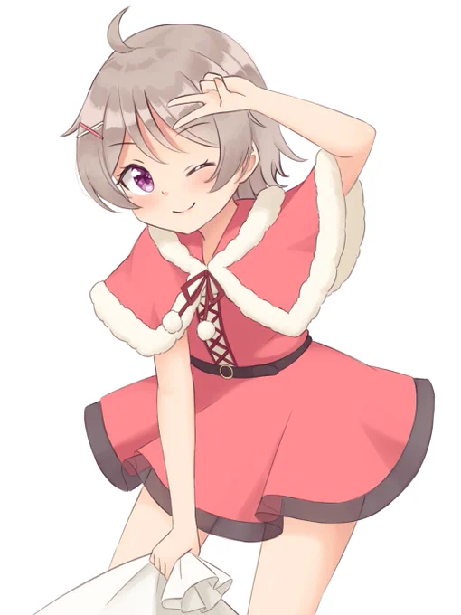 うちの子サンタコスのアヤメちゃん 