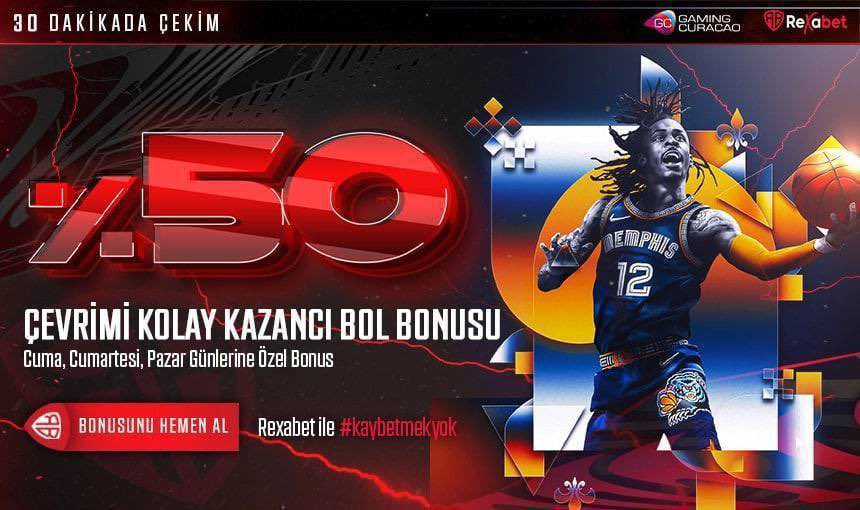 🍀Hafta Sonuna Özel %50 Kolay Çevrimli Bonus! 💸

⏳Rexabet’e Cuma-Cumartesi-Pazar günleri yapacağınız minimum 100 TL yatırımlarınıza  sadece 5 katı çevrimli %50 Bonus hediye! Her üyenin günde yalnızca 1 kere faydalanabildiği bu promosyonu sakın kaçırmayın!