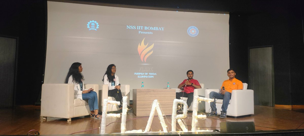 nss_iitb's tweet photo. It was a pleasure to have Mr Himanshu Kulkarni and Mr Rahul Dhamane, the Goonj team members at our flagship event, "Flare 2022- Phoenix of Social Illumination". The session was insightful! 

#nssiitb #iitb #flare #flagship #event #goonj #flashback https://t.co/SwDaaiiZow