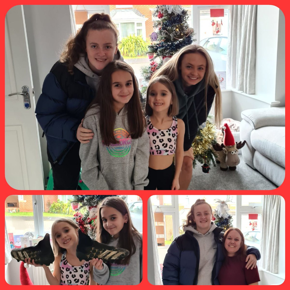 Have a guess who popped in this morning?! The one and only League’s Golden Boot super striker <a href="/conniepengelly9/">Connie Pengelly</a> as well as <a href="/oceanlatto_/">Ocean Latto</a>! Connie gave them an amazing gift - her boots that she scored her first <a href="/ExeterCityWFC/">Exeter City Women FC</a> hat trick in! Excited for Xmas now!! 💙💛 @TorquayWomenFC