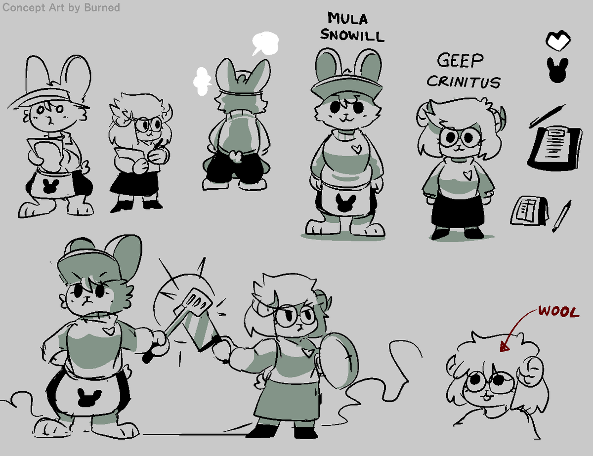 BurnedTraveler's tweet photo. Humility Cafe Employee ref sheet or concept art idk
#Artwork #Geepy #Mula #Hybridsthegame https://t.co/8DBE7uz1Bn