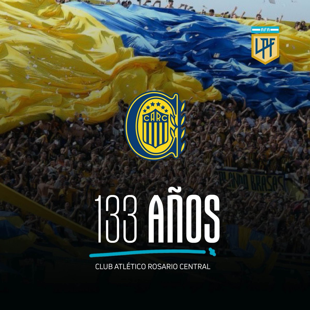 ¡Canallas de festejo! Desde la #LPF le deseamos un feliz aniversario a <a href="/RosarioCentral/">Rosario Central</a> y a toda su gente 🎉