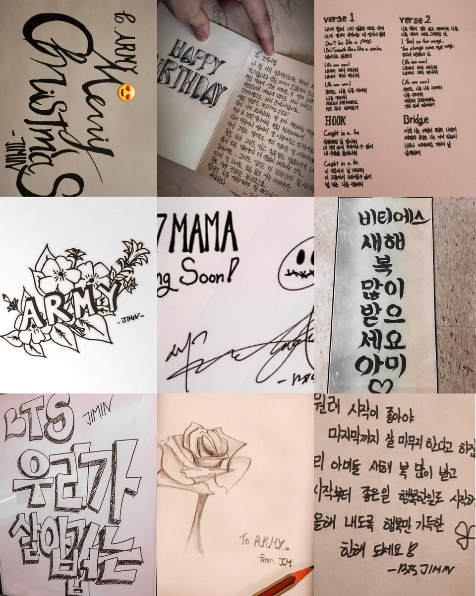 JIMIN HAS THE PRETTIEST HANDWRITING EVER