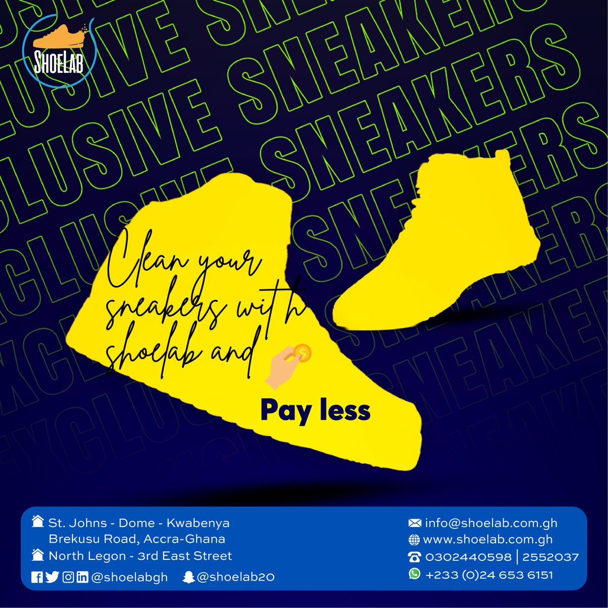 shoelabgh's tweet photo. COME TO SHOELAB & PAY LESS!
#shoelabgh #shoecareshop #gh #cleanshoe #washme #cleansole #cleaning #service #accra #locateme📍#beforeafter #beforeandafter #kicks #shoe
Call us on:
0302440598
0302552037
WhatsApp us on:
+233(0)24 653 6151
Visit our website:
https://t.co/fKRhgyT6QS https://t.co/odDONg1EZ0