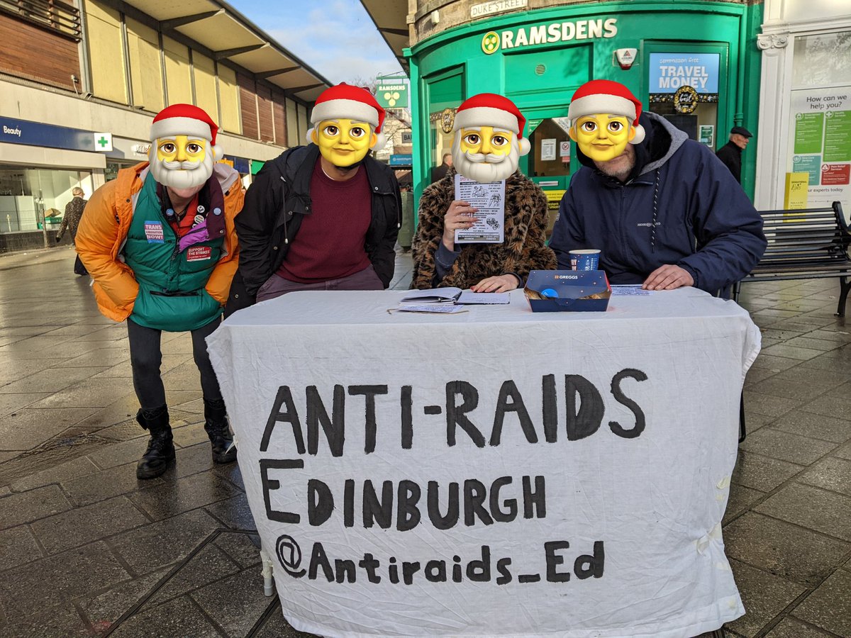 Last stall of the year - join us next year to help stop raids in Edinburgh! A raids-free 2023 x