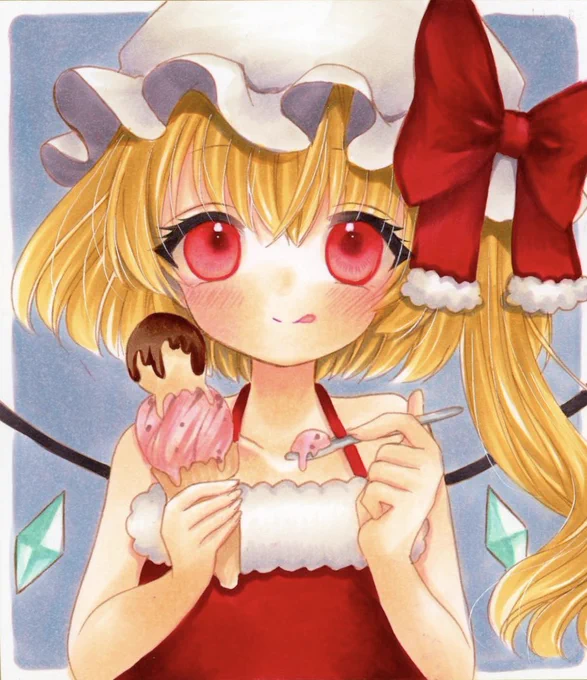 MerryChristmasフランちゃん冬に食べるアイスおいしーっ!#コピック #東方Project 