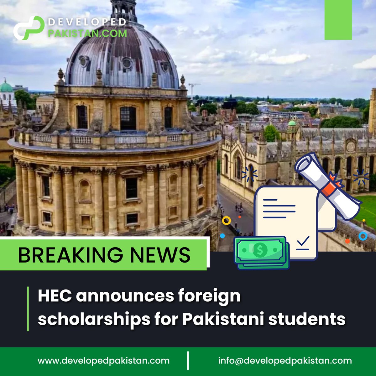 developed_pak's tweet photo. The Higher Education Commission (HEC) has announced the National Top 75 Talents Scholarship Scheme for Pakistani students to enter MS and Ph.D. study abroad.
Learn More: https://t.co/a9dw01n1YF

#highereducation #students #scholarshipopportunities #scholarship #startuppakistan https://t.co/1OzWdJ1s2R
