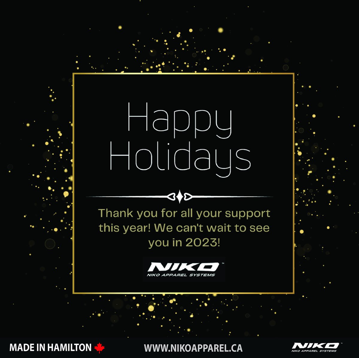Wishing you a joyful holiday season and a Happy New Year from our family to yours! #HappyHolidays #NikoApparel