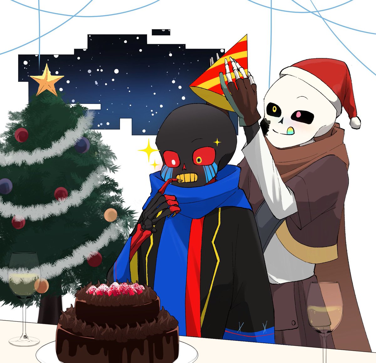 #undertaleAU #inkerror 
メリークリスマス🎄🎁