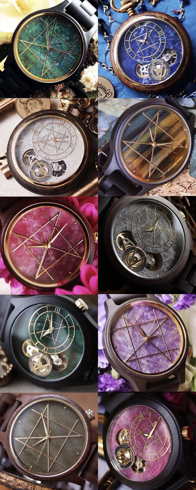 NOZ natural timepieces made of wood and stone on X: