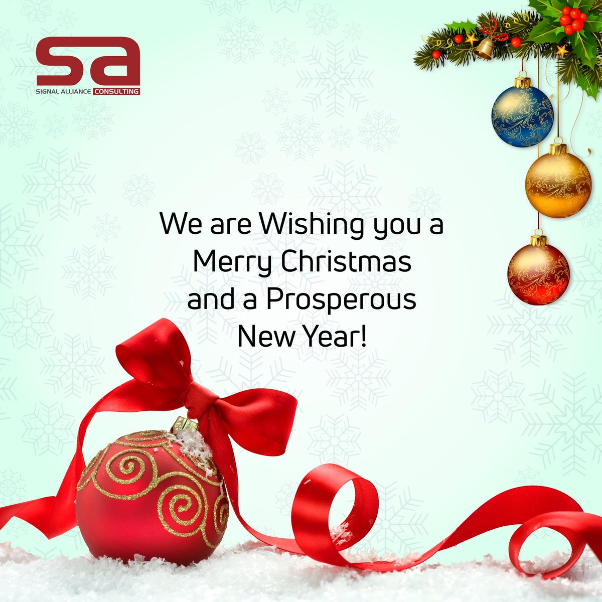 SAconsultingai's tweet photo. "It is the season to be Merry,
From your Enterprise Digital Transformation partner- Signal Alliance Consulting, here is to a cheerful holiday, Merry Christmas and a Properous 2023.
#SAConsulting #EnterpriseSolution #DigitalTransfirmation #christmas #newyear2023 https://t.co/IdyKIeZl5W