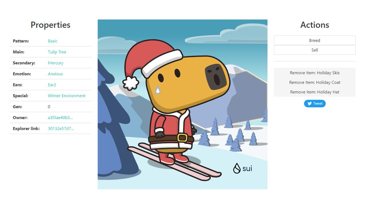 FirengC's tweet photo. 🎁 I just unboxed my Sui Holiday Capy! ❄️
Create your own Capy here:  https://t.co/Hr5rgpL39e #CapyHolidays https://t.co/acG7e8hnb0