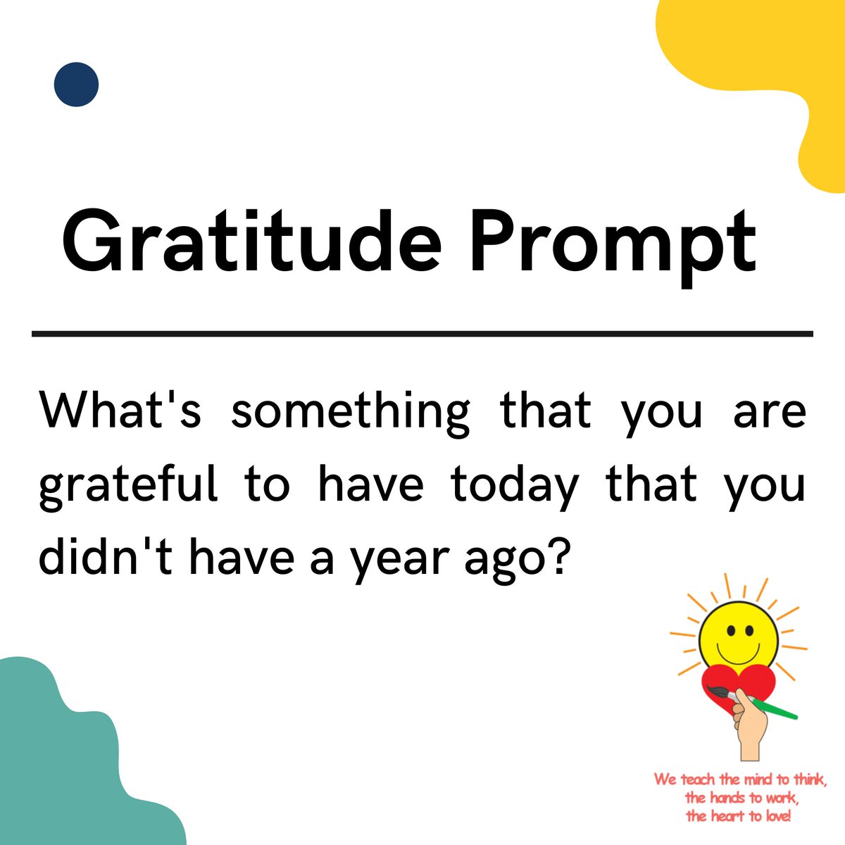 Take a moment for gratitude. Here's a prompt to use!

#journaling #gratitude #childtherapy #childcounseling #teentherapy #teencounseling #childpsychology #therapy #mentalhealth #IOP #ABA #CBT #DBT #autism #parenting #copingskills #mindfulness #octherapy #chathamtherapy #gratitude