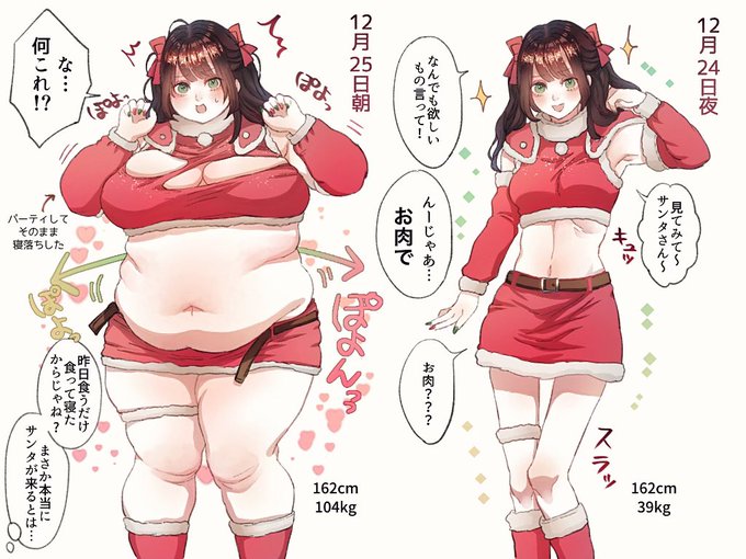 クリスマスにお肉をくれるサンタさん🎄🎁 