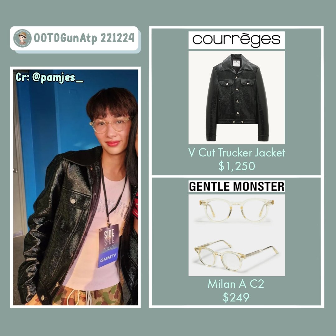 OOTDGunAtp's tweet photo. ⚡221224⚡
COURRÈGES
V Cut Trucker Jacket
$1,250 / ~฿43,400 / ~Rp19.480.000
GENTLE MONSTER
Milan A C2
$249 / ฿7,950 / ~Rp3.880.000
#กันอรรถพันธ์น่ารักกว่าที่คิด
#กันอรรถพันธ์
#GunAtpStyleDec22
#GunAtthaphan https://t.co/E4kfukeohA