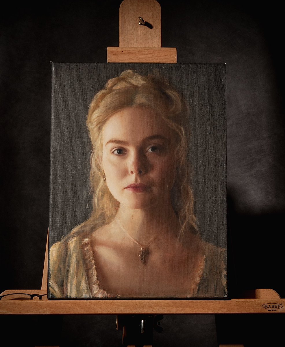 viso_pallido's tweet photo. “Huzzah!”
Liberamente tratto dalla serie TV “The Great”, interpretata da Elle Fanning
Caterina la grande.

Olio su tela (30x40).
Di seguito (nei commenti) qualche particolare, in un tweet precedente buona parte delle fasi di realizzazione (a partire dalla prima bozza a matita) https://t.co/2oT4ugaEve