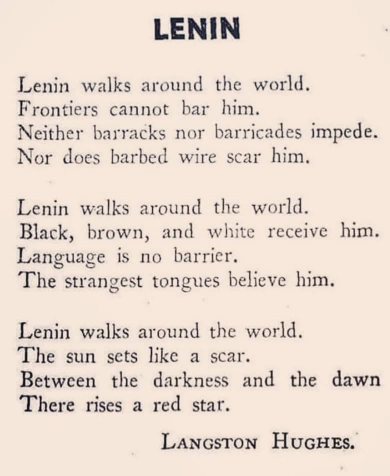 agent_of_change's tweet photo. Langston Hughes poem about Lenin. Season's greetings y'all. https://t.co/JV4bn84MsR