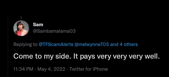 TFScamAlerts1's tweet photo. @FakeFimmelScam The fact you still think I'm a man, shows you still don't get it. Shannon, Pommie and I all called you out. It takes a woman to see through another woman's lies. The cleavage pics, the damsel in distress act don't work on us. I would've helped you but anger got the best of you... https://t.co/UglCKFmUVl