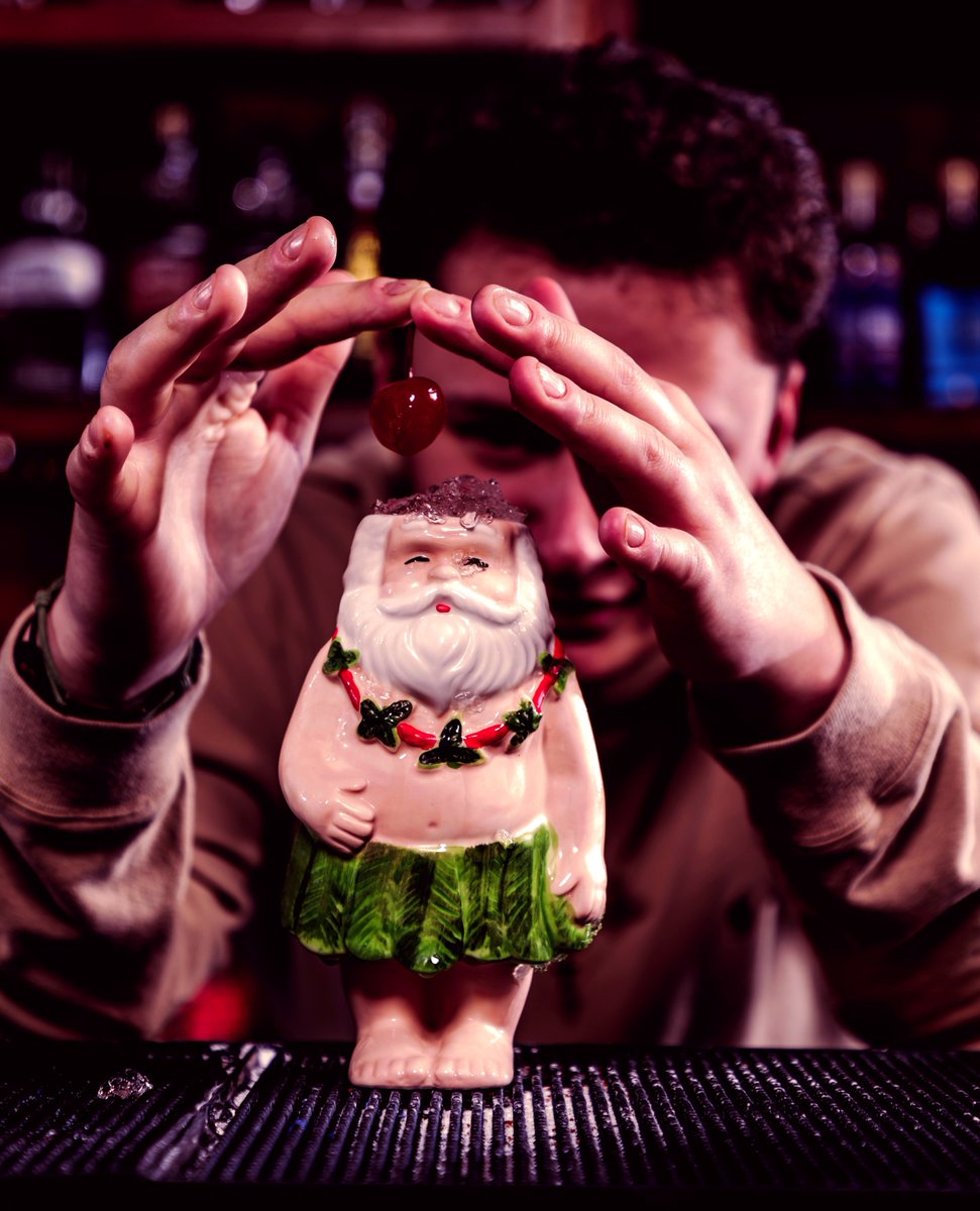 He's watching, so you might as well give him something entertaining to see. Christmas Eve drinks at our place?

WHAT'S THIS?: sesame crumble infused glenmorangie X scotch • rum • allspice • chai • spiced apple cider