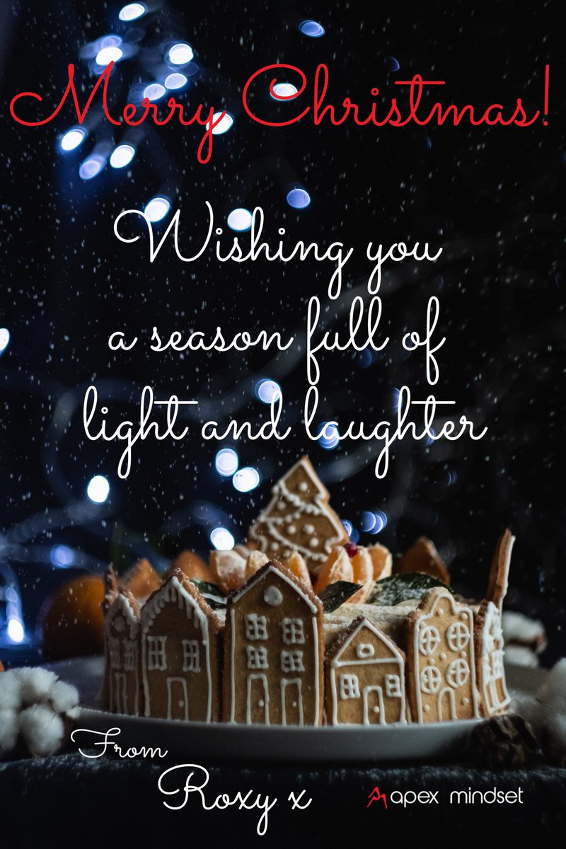 Merry Christmas to you all! 
 
I wish you a wonderful time over the festive season, filled with lots of laughter, joy and time for decompressing and reflection.
 
I hope that 2023 will bring you happiness and prosperity!
 
 Lots of love,
 Roxy x