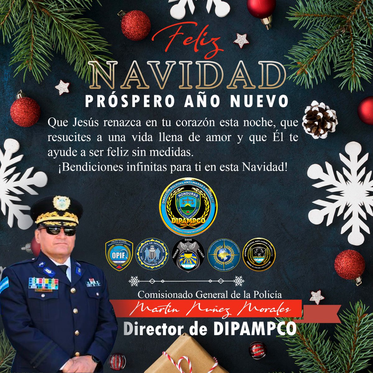 Feliz navidad y felices fiestas.
#DIPAMPCO 
#NavidadPolicial 
#ServiryProteger