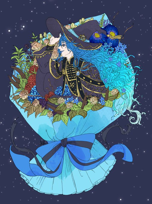 ①塗り終わり②青系で乗算+ちょっと描き込み③グラデーションマップ なんだけどグラデーションマップ偉大すぎない?こんなに仕上がりまとまるなら今後めっちゃ頼っちゃう 