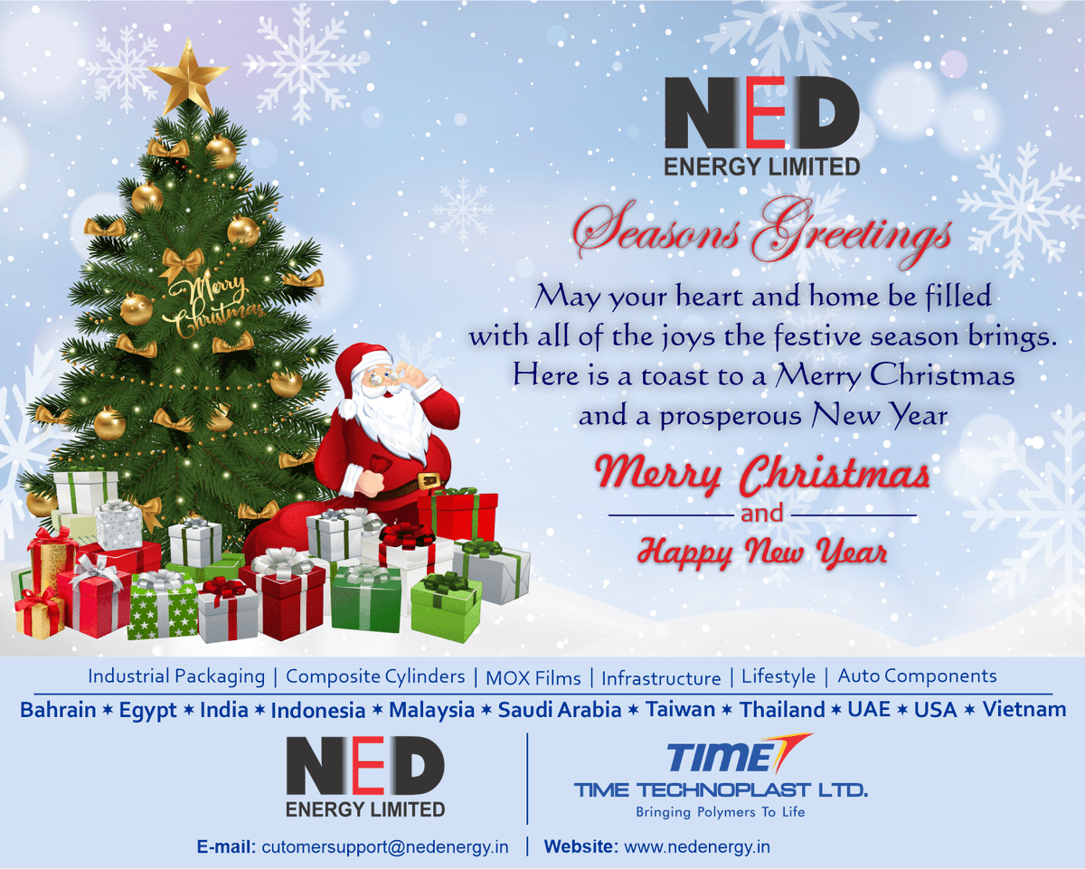 NedEnergyLtd's tweet photo. May your holiday season be filled with joy, love and all the trimmings.

Merry Christmas &amp; Happy New Year 2023.

#christmas2022 #Festivities #newyear2023 #seasonsgreetings #merrychristmas2022 #timetechnoplastltd https://t.co/Zbg0DTdvrv
