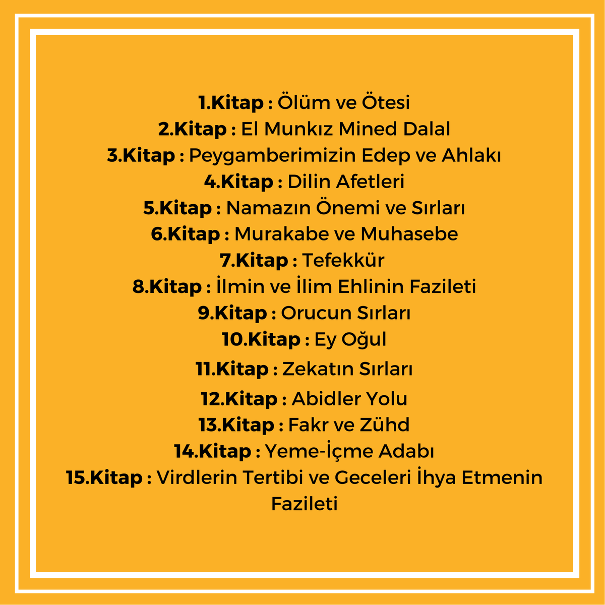 📚 Kitap Çekilişi: 5 Takipçimize İmam Gazzalinin 15 kitabını HEDİYE ediyoruz! 👉Kampanyaya Katılmak İçin: 1️⃣ @imam_gazzali1 hesabını takip etmek. 2️⃣ Gönderiyi RT FV yapmak.