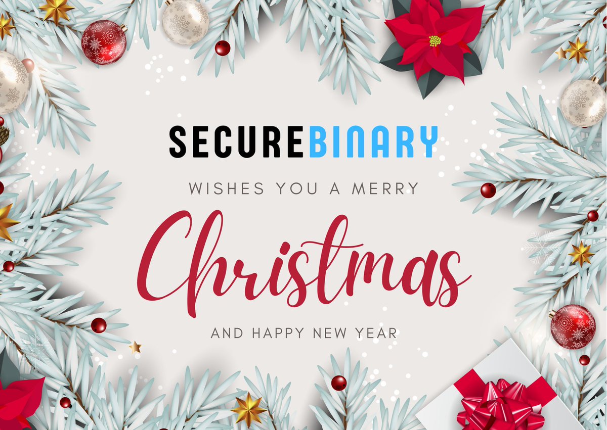 thesecurebinary's tweet image. May the magic and joy of the holiday season fill your heart and home with love and laughter. Team SecureBinary wishes you and your loved ones a very Merry Christmas and a Happy New Year.