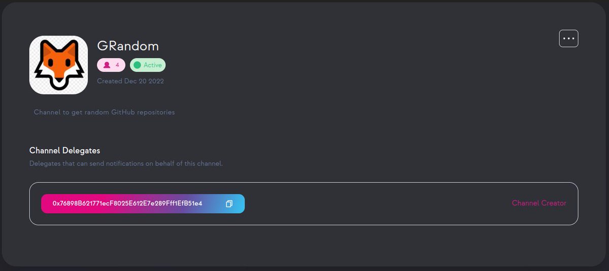 0xHashir's tweet photo. just tried building a @pushprotocol channel.
GRandom - get a random blockchain based GitHub repository as notification daily.
#PoweredByPush #PushSanta https://t.co/N83AVavcle