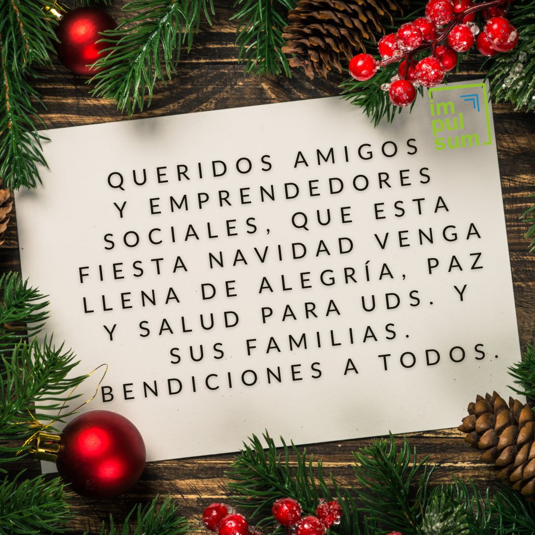 ImpulsumEc's tweet photo. ✨Felices fiestas y que este tiempo sea de agradecimiento y de proponerse nuevas metas. 🎄

#impulsum #emprendimiento https://t.co/Jozzz5A0EJ